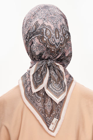 Moi Scarf Éternité Baroque Superior Soft Kare Eşarp Kahverengi
