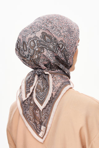 Moi Scarf Éternité Baroque Superior Soft Kare Eşarp Kahverengi