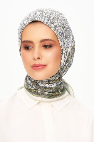 Moi Scarf Éternité Baroque Superior Soft Kare Eşarp Yeşil