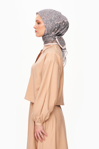Moi Scarf Éternité Baroque Superior Soft Kare Eşarp Somon