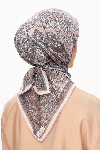 Moi Scarf Éternité Baroque Superior Soft Kare Eşarp Somon