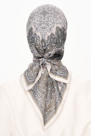 Moi Scarf Éternité Baroque Superior Soft Kare Eşarp Gri