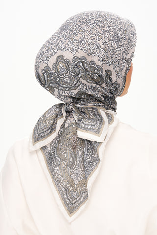 Moi Scarf Éternité Baroque Superior Soft Kare Eşarp Gri