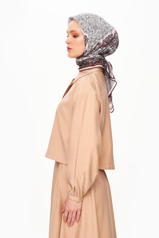 Moi Scarf Éternité Baroque Superior Soft Kare Eşarp Bordo