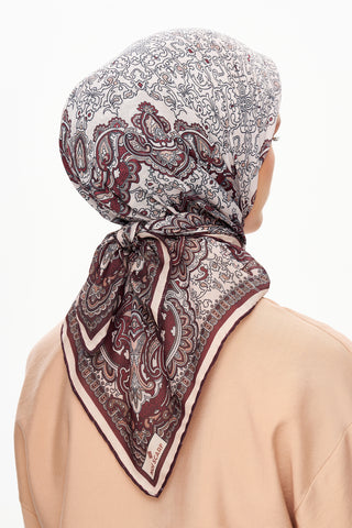 Moi Scarf Éternité Baroque Superior Soft Kare Eşarp Bordo