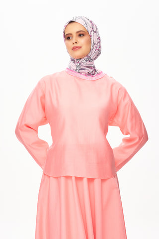Moi Scarf Chaîne Éternelle Superior Soft Kare Eşarp Pembe