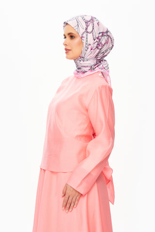 Moi Scarf Chaîne Éternelle Superior Soft Kare Eşarp Pembe