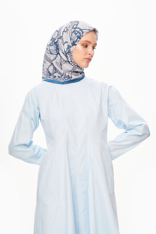 Moi Scarf Chaîne Éternelle Superior Soft Kare Eşarp Mavi