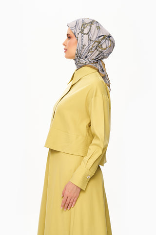 Moi Scarf Chaîne Éternelle Superior Soft Kare Eşarp Bej