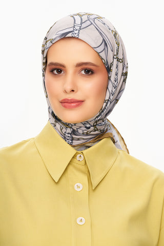 Moi Scarf Chaîne Éternelle Superior Soft Kare Eşarp Bej