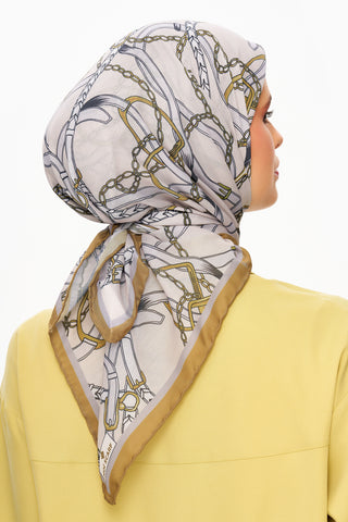 Moi Scarf Chaîne Éternelle Superior Soft Kare Eşarp Bej