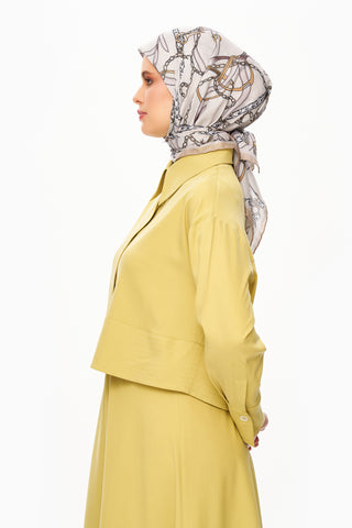 Moi Scarf Chaîne Éternelle Superior Soft Kare Eşarp Ekru