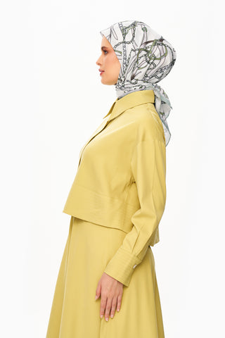 Moi Scarf Chaîne Éternelle Superior Soft Kare Eşarp Kırık Beyaz