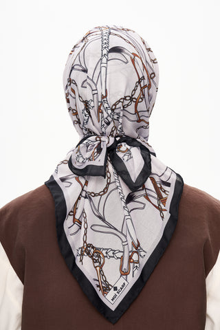 Moi Scarf Chaîne Éternelle Superior Soft Kare Eşarp Gri