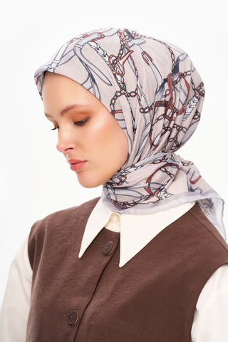 Moi Scarf Chaîne Éternelle Superior Soft Kare Eşarp Toz Pembe