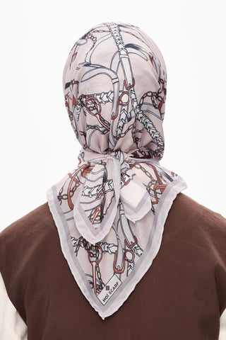 Moi Scarf Chaîne Éternelle Superior Soft Kare Eşarp Toz Pembe