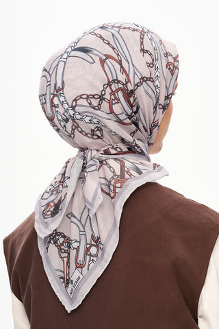 Moi Scarf Chaîne Éternelle Superior Soft Kare Eşarp Toz Pembe