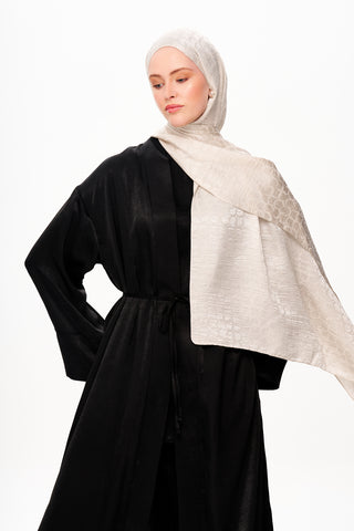 Moi Scarf Perle Premium Jakarlı Şal Krem