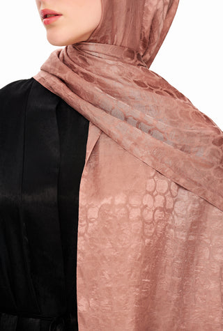 Moi Scarf Perla Premium Jakarlı Şal Bakır Tozu