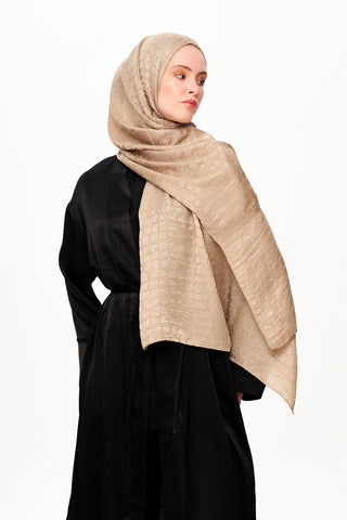 Moi Scarf Perle Premium Jacquard Shawl Beige