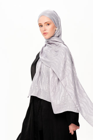 Moi Scarf Dérive de Sable Premium Jakarlı Şal Açık Gri