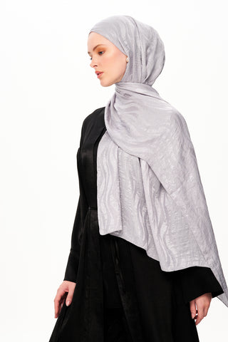 Moi Scarf Dérive de Sable Premium Jakarlı Şal Açık Gri