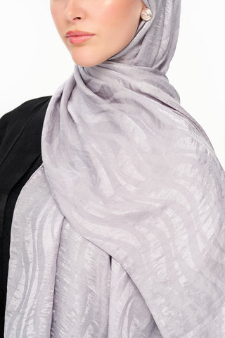 Moi Scarf Dérive de Sable Premium Jakarlı Şal Açık Gri