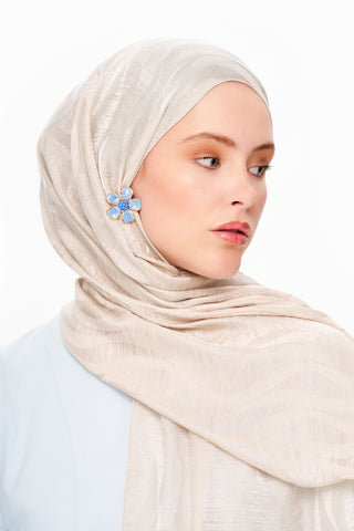 Moi Scarf Dérive de Sable Premium Jakarlı Şal Ekru