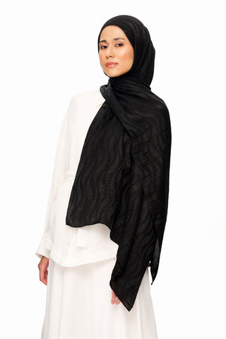 Moi Scarf Dérive de Sable Premium Jakarlı Şal Gece Dalgası