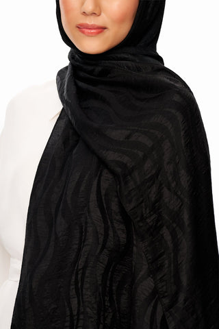 Moi Scarf Dérive de Sable Premium Jakarlı Şal Gece Dalgası