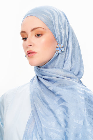 Moi Scarf Dérive de Sable Premium Jakarlı Şal Bebe Mavi