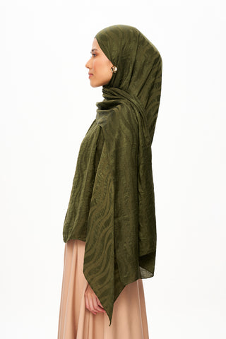 Moi Scarf Dérive de Sable Premium Jakarlı Şal Haki