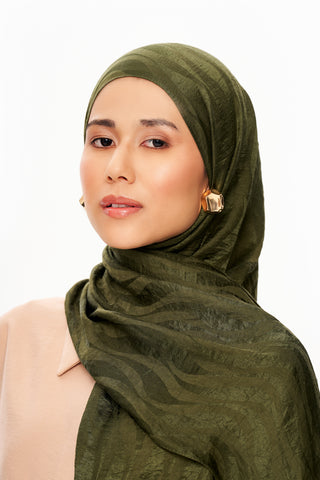 Moi Scarf Dérive de Sable Premium Jakarlı Şal Haki