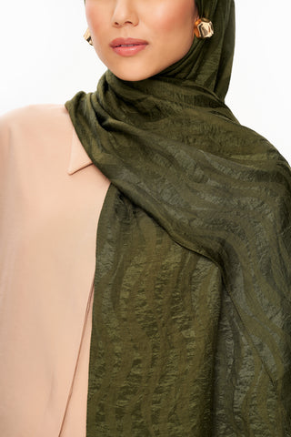 Moi Scarf Dérive de Sable Premium Jakarlı Şal Haki