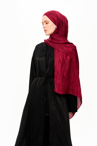 Moi Scarf Dérive de Sable Premium Jakarlı Şal Parlak Bordo