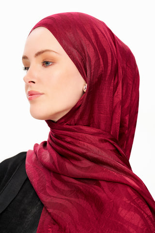 Moi Scarf Dérive de Sable Premium Jakarlı Şal Parlak Bordo