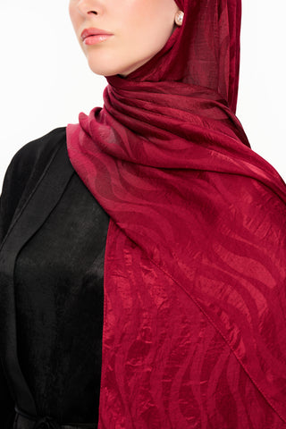 Moi Scarf Dérive de Sable Premium Jakarlı Şal Parlak Bordo