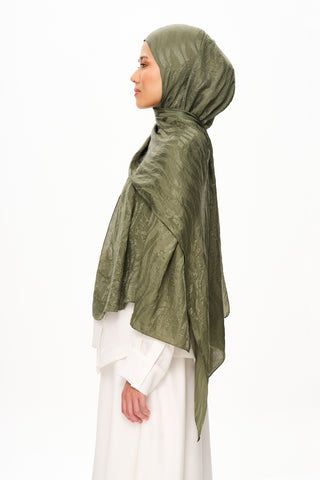 Moi Scarf Dérive de Sable Premium Jakarlı Şal Yeşil