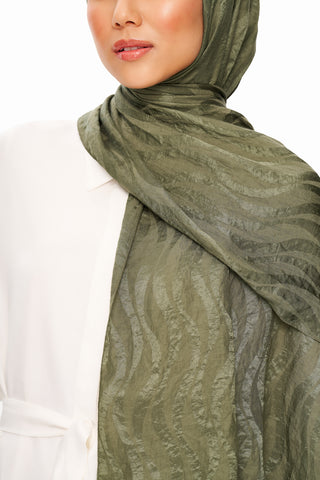 Moi Scarf Dérive de Sable Premium Jakarlı Şal Yeşil