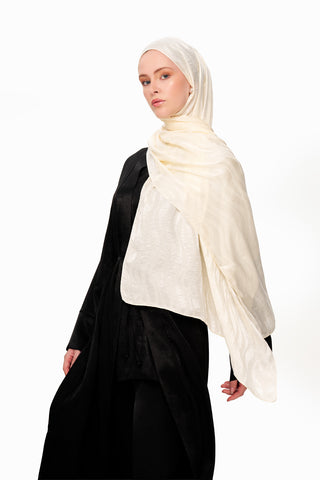 Moi Scarf Dérive de Sable Premium Jakarlı Şal Krem