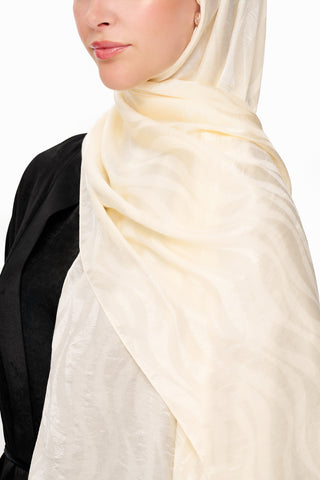 Moi Scarf Dérive de Sable Premium Jakarlı Şal Krem