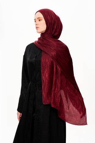Moi Scarf Dérive de Sable Premium Jakarlı Şal Bordo