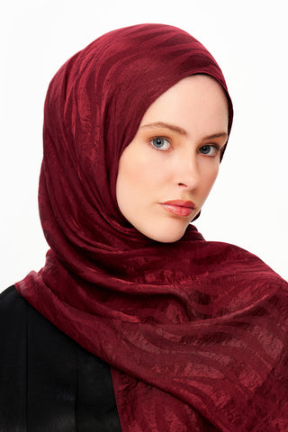 Moi Scarf Dérive de Sable Premium Jakarlı Şal Bordo