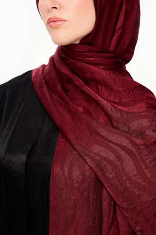 Moi Scarf Dérive de Sable Premium Jakarlı Şal Bordo