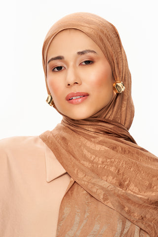 Moi Scarf Dérive de Sable Premium Jakarlı Şal Hardal