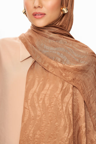 Moi Scarf Dérive de Sable Premium Jakarlı Şal Hardal