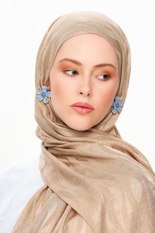 Moi Scarf Dérive de Sable Premium Jakarlı Şal Latte