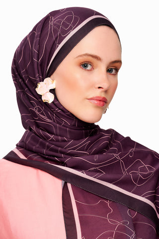 Moi Scarf Rose Vian Superieure Soft Patterned Shawl Purple