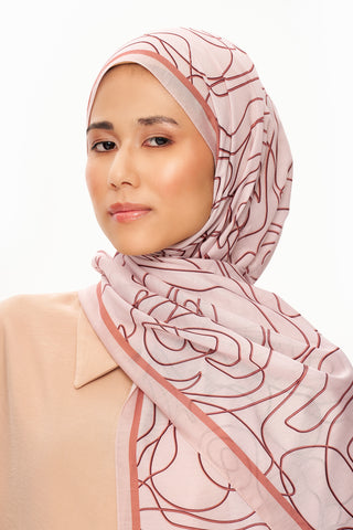 Moi Scarf Rose Vian Supérieure Soft Patterned Shawl Soft Pink