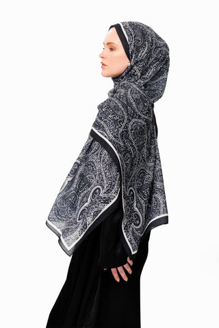 Moi Scarf Perle Palais Supérieur Soft Desenli Şal Siyah